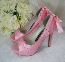 Load image into Gallery viewer, Sparkling Pink Bridal Shoes, Size UK4/US6.5