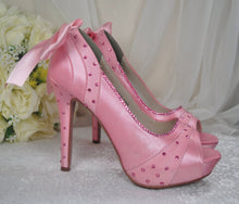 Load image into Gallery viewer, Sparkling Pink Bridal Shoes, Size UK4/US6.5