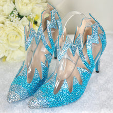 Load image into Gallery viewer, LAST ONE - Elsa Princess Inspired Bridal Shoes, Swarovski Wedding Boots - UK5/US7.5
