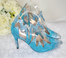 Load image into Gallery viewer, LAST ONE - Elsa Princess Inspired Bridal Shoes, Swarovski Wedding Boots - UK5/US7.5