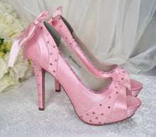 Load image into Gallery viewer, Sparkling Pink Bridal Shoes, Size UK4/US6.5