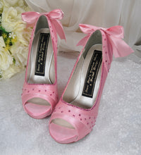 Load image into Gallery viewer, Sparkling Pink Bridal Shoes, Size UK4/US6.5