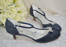 Load image into Gallery viewer, LAST ONE - Navy Lace Wedding Shoes, Size UK7/US9.5