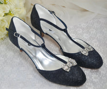 Load image into Gallery viewer, LAST ONE - Navy Lace Wedding Shoes, Size UK7/US9.5