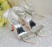 Load image into Gallery viewer, Blush Pink & Ivory Wedding Sandals Size UK6/US8.5