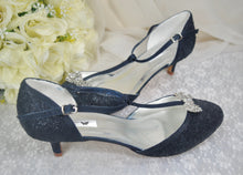 Load image into Gallery viewer, LAST ONE - Navy Lace Wedding Shoes, Size UK7/US9.5