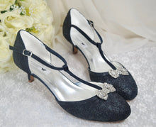 Load image into Gallery viewer, LAST ONE - Navy Lace Wedding Shoes, Size UK7/US9.5