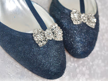 Load image into Gallery viewer, LAST ONE - Navy Lace Wedding Shoes, Size UK7/US9.5