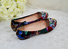 Load image into Gallery viewer, Beauty and the Beast Wedding Shoes, Flat Bridal Shoes and Clutch Bag - WIDE Fit Available