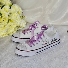 Load image into Gallery viewer, Bridal Satin Shoe Laces - DIY Your Wedding Shoes - Converse Trainers, Sneakers