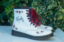 Load image into Gallery viewer, Bridal Shoe Laces - DIY Your Wedding Shoes - Converse Trainers, Sneakers, Doc Martins, Boots - Double Organza Ribbon Laces