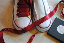 Load image into Gallery viewer, Bridal Satin Shoe Laces - DIY Your Wedding Shoes - Converse Trainers, Sneakers