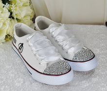 Load image into Gallery viewer, Alternative Wedding Shoes, Personalised Converse Style Trainers/Sneakers