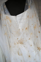 Load image into Gallery viewer, Luxury Celestial Wedding Cape or Veil - Gold Glitter and Pearl Veil or Cape