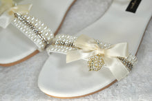 Load image into Gallery viewer, Pearl Flat Wedding Shoes - Size UK6/US8.5
