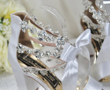 Load image into Gallery viewer, Block Heel Wedding Shoes with Crystal Ankle Strap Size UK5/US7.5