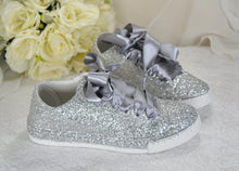 Load image into Gallery viewer, Glitter Trainers (Silver)