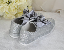 Load image into Gallery viewer, Glitter Trainers (Silver)