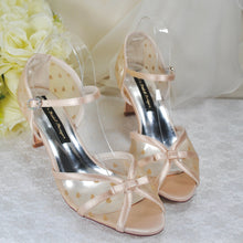 Load image into Gallery viewer, Champagne Embroidered Wedding Shoes - UK5 - Ready to Dispatch