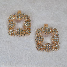 Load image into Gallery viewer, Wedding Shoe Clip, Crystal Square Brooch, Bridal Shoe Accessory, Custom Wedding Shoes for Bride