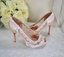 Load image into Gallery viewer, LAST ONE Rose Gold Wedding Shoes Size UK4/US6.5