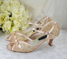 Load image into Gallery viewer, Champagne Embroidered Wedding Shoes - UK5 - Ready to Dispatch
