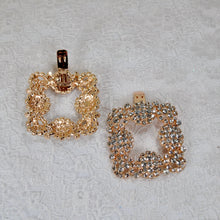 Load image into Gallery viewer, Wedding Shoe Clip, Crystal Square Brooch, Bridal Shoe Accessory, Custom Wedding Shoes for Bride