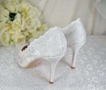 Load image into Gallery viewer, Lace Embroidered Shoes for Bride, Size UK5/US7.5