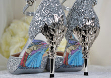 Load image into Gallery viewer, Silver Cinderella Bridal Shoes Size UK4/US6.5