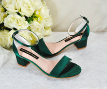 Load image into Gallery viewer, Emerald Green Block Heel Sandals- Other Colours