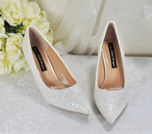 Load image into Gallery viewer, Sparkling Glitter Wedding Shoes, Beauty and the Beast 7cm Kitten Heel