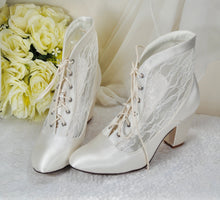 Load image into Gallery viewer, Lace & Satin Boots