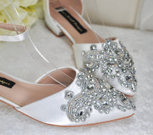 Load image into Gallery viewer, Bridal Flats with Rhinestone Appliqué