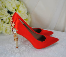 Load image into Gallery viewer, Orange Bridal Shoes -Size UK5/US7.5