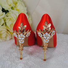 Load image into Gallery viewer, Orange Bridal Shoes -Size UK5/US7.5