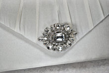 Load image into Gallery viewer, Beautiful Crystal Shoe Clips and Matching Bag - Handmade Clip for Shoes, Satin Bridal Bag, Clutch Bag for Bride, Wedding Accessories