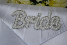 Load image into Gallery viewer, Bride Satin Clutch Bag, Pearl Mrs Embellishment, Over 25 colours
