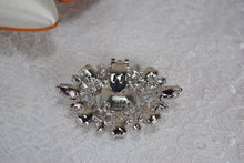 Load image into Gallery viewer, Beautiful Crystal Shoe Clips and Navy Matching Bag