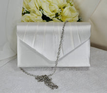 Load image into Gallery viewer, Fuchsia Pink Bride Satin Clutch Bag, Rose Hot Pink Over 25 colours,