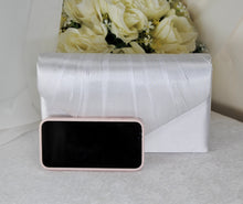 Load image into Gallery viewer, Fuchsia Pink Bride Satin Clutch Bag, Rose Hot Pink Over 25 colours,