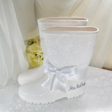 Load image into Gallery viewer, Bridal Rain Boots, Wellies, Alternative Wedding Shoes, Personalised