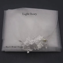 Load image into Gallery viewer, Bicep Wedding Cape with Lace, Detachable Dress Sleeves, Bridal Wings, Veil, Bride Cape