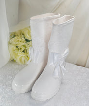 Load image into Gallery viewer, Bridal Rain Boots, Wellies, Alternative Wedding Shoes, Personalised