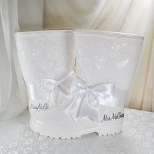 Load image into Gallery viewer, Bridal Rain Boots, Wellies, Alternative Wedding Shoes, Personalised