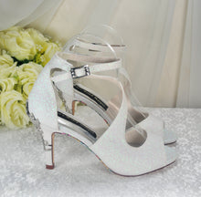 Load image into Gallery viewer, White Glitter Wedding Sandals Size UK3/US5.5
