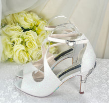 Load image into Gallery viewer, White Glitter Wedding Sandals Size UK3/US5.5