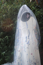 Load image into Gallery viewer, Blue Meadow Flower Floral Veil