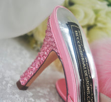 Load image into Gallery viewer, Pink Wedding Bridal Heels Shoes Pom Pom Mules UK3 / US6.5