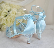 Load image into Gallery viewer, Blue Butterfly Bridal Shoes Size UK7/US9.5