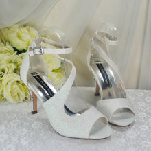 Load image into Gallery viewer, White Glitter Wedding Sandals Size UK3/US5.5
